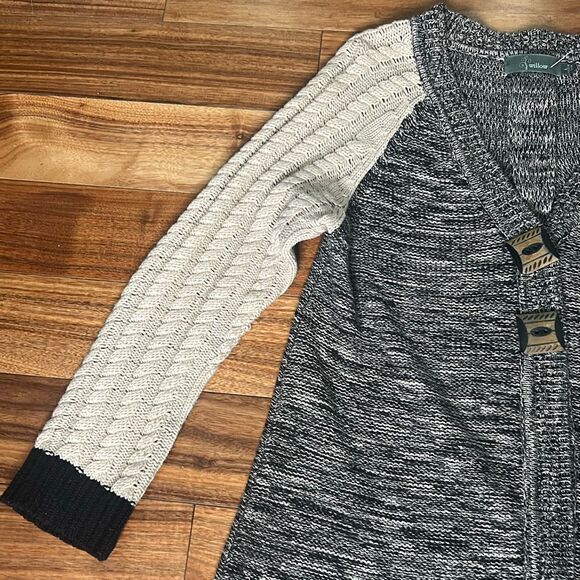 Willow woman's knit cardigan 2 button cotton layering long‎ sleeve sweater - Picture 3 of 8